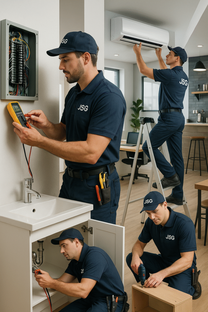 Expert plumber repairing kitchen sink in a commercial restaurant – Fast plumbing services in Dubai
